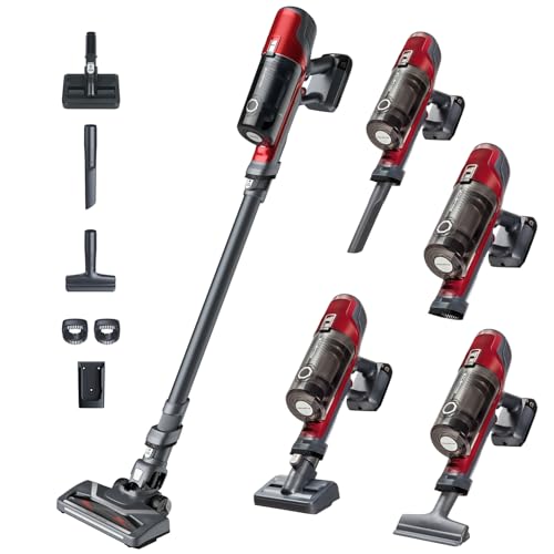 rowenta x-pert 6.60 akku staubsauger 100 w, kabellos, tierhaarbürste, rot/schwarz