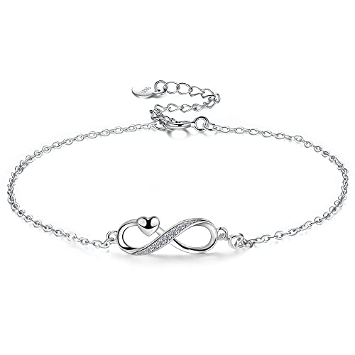 f.zeni damen armband 925 sterling silber unendlichkeit kubisches zirkonia geschenkbox