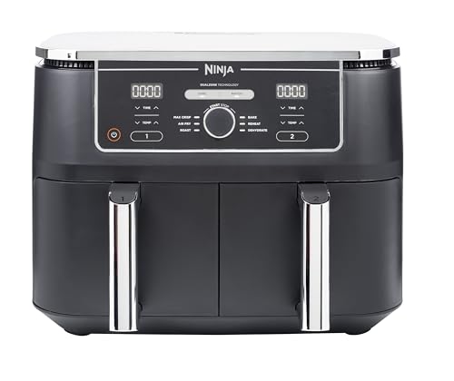 ninja foodi max dual zone heißluftfritteuse 9,5l 6-in-1 2 fächer schwarz AF400EU