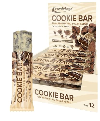 Produktbild: cookie protein bar blondie brownie - 12 x 45g proteinriegel mit 14g eiweiß, low-sugar snack