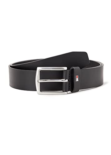 tommy hilfiger gürtel herren 3,5 cm ledergürtel schwarz 110 cm new denton
