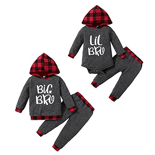 borlai baby jungen outfit set mit kapuze top und hose für bruder