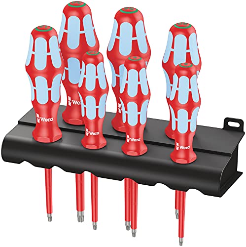 torx schraubendrehersatz 7-teilig wera vde-isoliert 3167 i/7 mit rack