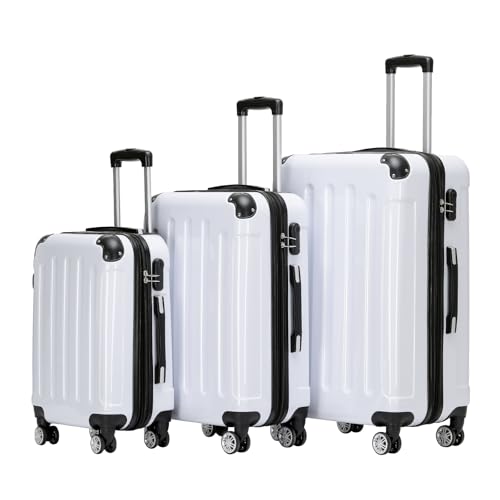 beibybe zwillingsrollen koffer set 2048 hartschale m-l-xl 15 farben weiß