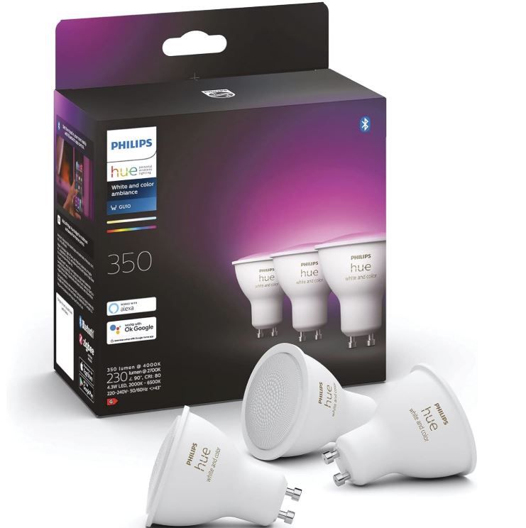 philips gu10 color ambiance 3er pack für 104,60 euro statt 124 euro