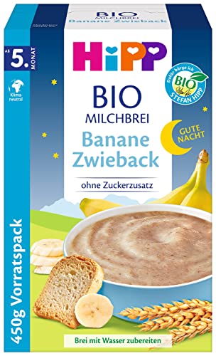 hipp bio milchbrei gute nacht banane zwieback ohne zuckerzusatz vorrat 4x450g