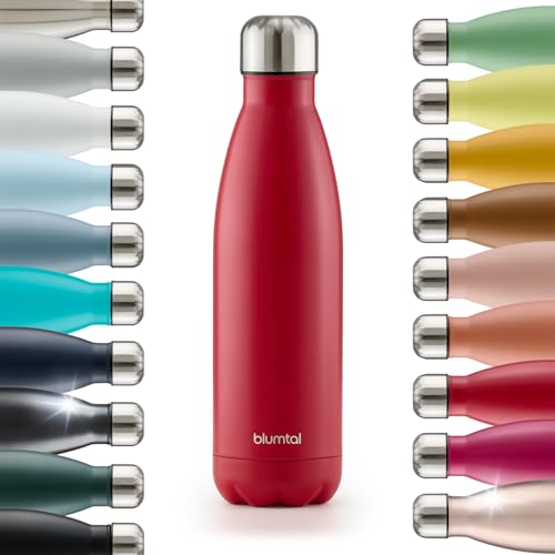 Produktbild: blumtal trinkflasche edelstahl 1000 ml auslaufsicher doppelwandig rot BPA-frei