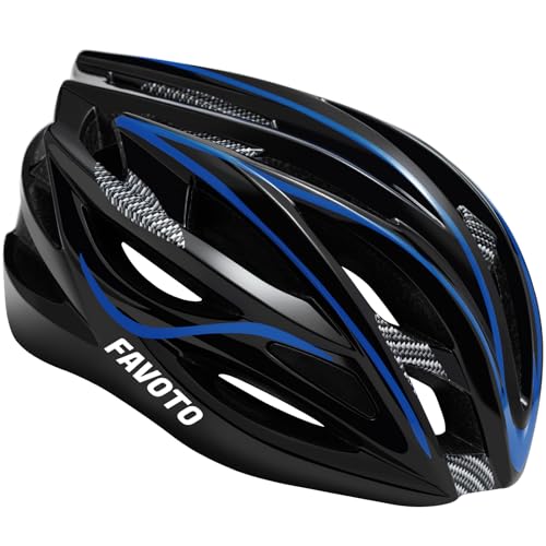 Produktbild: favoto fahrradhelm schwarz-blau, verstellbar, abnehmbares innenfutter, l (58-61cm)