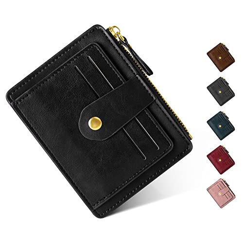 gadom geldbörse damen klein, mini card holder mit rfid-schutz, slim portemonnaie