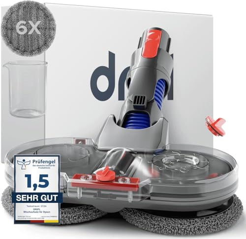 dripl wischaufsatz für dyson v7 v8 v10 v11 v15 gen5, elektrischer bodenwischer mit wassertank und 6 mopps