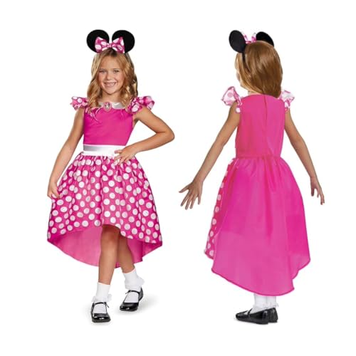 disney minnie mouse kostüm mädchen, rotes kleid mit rock für kinder