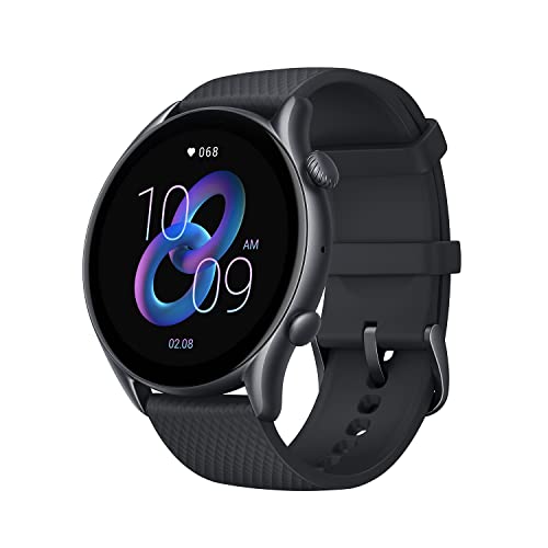 amazfit gtr 3 pro smartwatch mit gps, herzfrequenzüberwachung, 150 sportmodi, schwarz