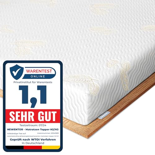 matratzen topper 80x200cm gelschaum h2 h3, newentor kaltschaum 7cm bett