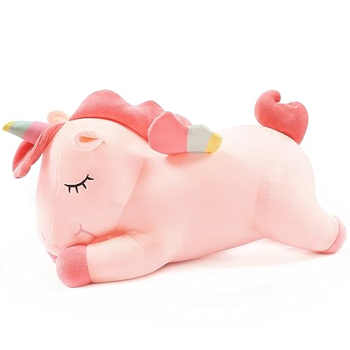snowolf einhorn stofftier plüschspielzeug mit regenbogenflügeln 30 cm rosa