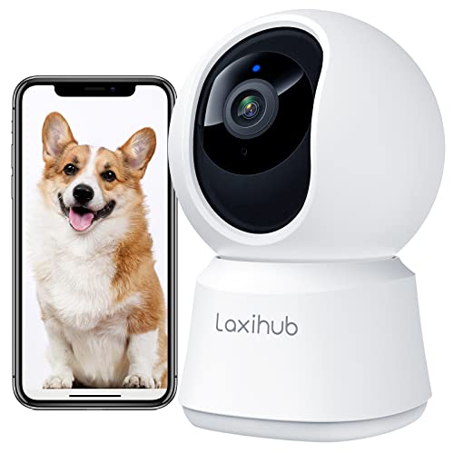 Hundekamera LAXIHUB 2K HD mit App, WLAN, Nachtsicht, 2-Wege-Audio, Bewegungs- & Geräuscherkennung