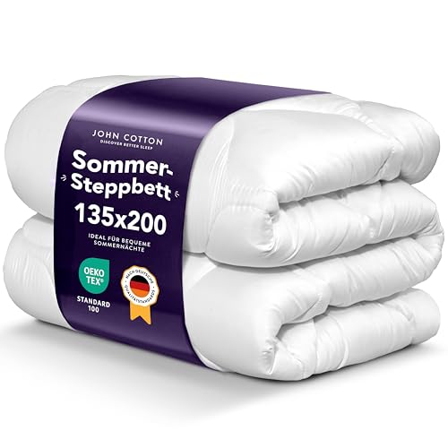 john cotton perfekte match bettdecke 135x200 steppdecke für sommer weiß allergiker
