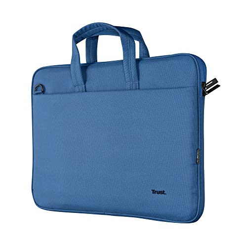 trust bologna slim laptop eco bag bis 16 zoll aus recyceltem plastik - blau