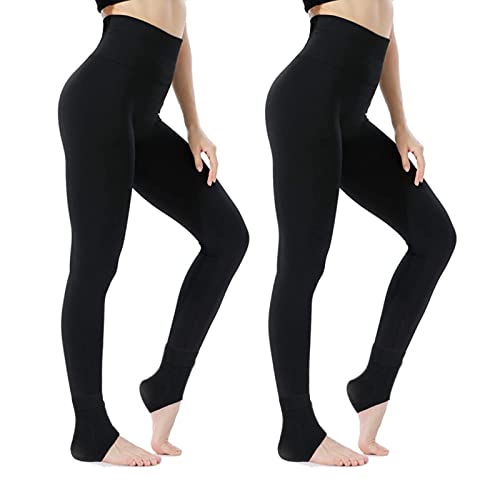 binxwa thermoleggins damen 2 pcs leggings baumwolle schwarz fleece high waist bauchkontrolle