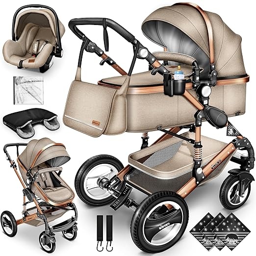 Produktbild: KIDUKU 3 in 1 Kombikinderwagen XXL Set inkl. Babywanne, Buggy, Babyschale