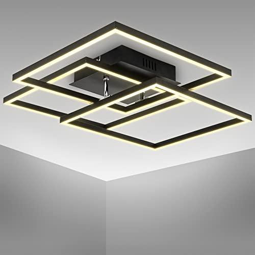 led deckenlampe schwenkbar b.k.licht warmweiß 40 watt 4000 lumen schwarz 56,8x56,8 cm