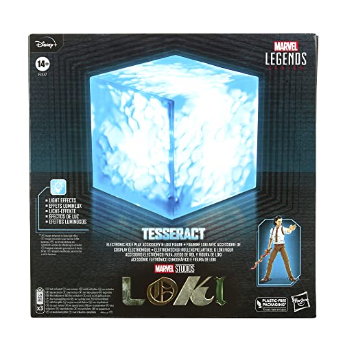 marvel legends tesserakt elektronisches spielzeug mit licht, loki figur zum sammeln