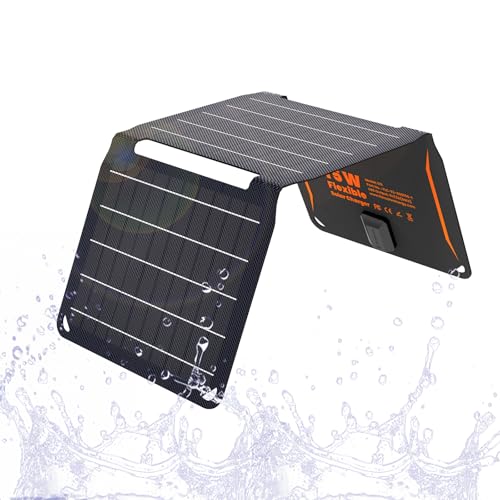 tragbares solarpanel-ladegerät flexsolar 15 w wasserdicht faltbar ip67 für camping und rucksackreisen