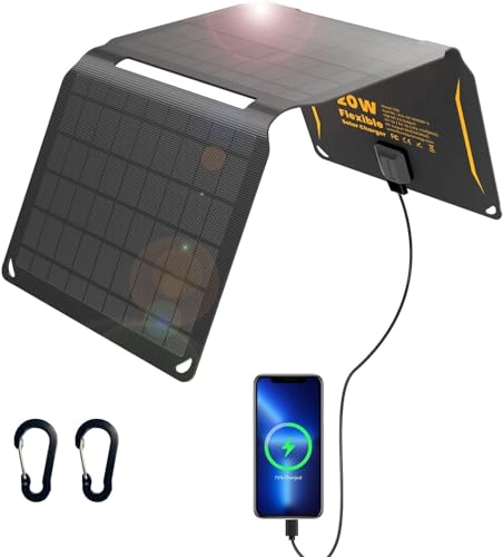 20W tragbares solar-ladegerät, usb qc3.0, dc 12v/1.5a, ip67 wasserdicht, camping