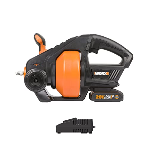 Worx akku abflussreiniger 18V, 7,6 m teleskopspirale, entstopfer für rohre 19-76 mm