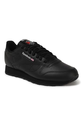 reebok classic leather sneakers unisex schwarz grau 42 eu