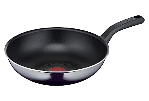 Produktbild: tefal wokpfanne 28 cm, titanium antihaft, nicht induktionsgeeignet, schwarz, d52619