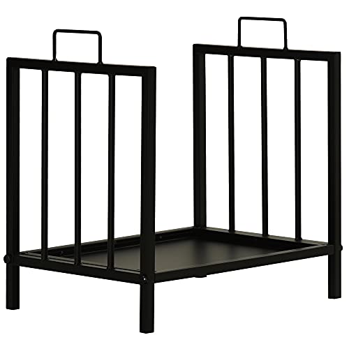 outsunny kaminholzregal kaminholzständer metall schwarz 50 kg 39 x 32,5 x 46 cm