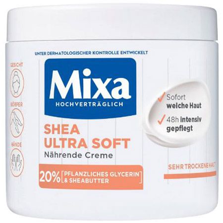 mixa shea creme für gesicht, körper und hände, 5 (statt 8)