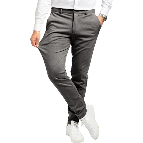 performance pants herren dunkelgrau 32W/30L - bequeme stretch hosen für business und freizeit