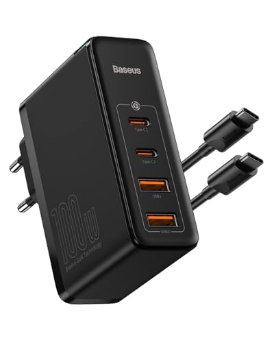 baseus usb c ladegerät 100w 4 ports schnellladung für macbook iphone samsung