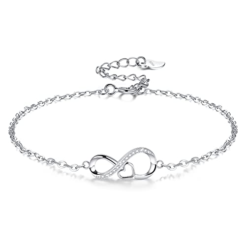 viwind armband damen 925 sterling silber unendlichkeit mit zirkonia geschenkbox