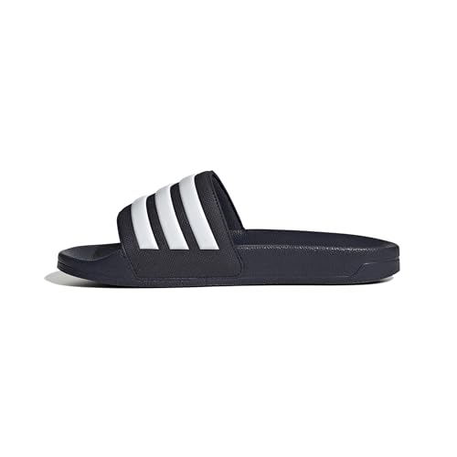 adidas adilette unisex schiebe-sandalen in schwarz und weiß, viele größen