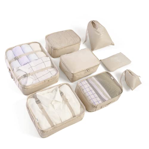 billybath koffer organizer set, packing cubes, kleidertaschen, kosmetik, beige