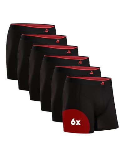 bambus boxershorts herren 6er pack, danish endurance unterhosen l schwarz