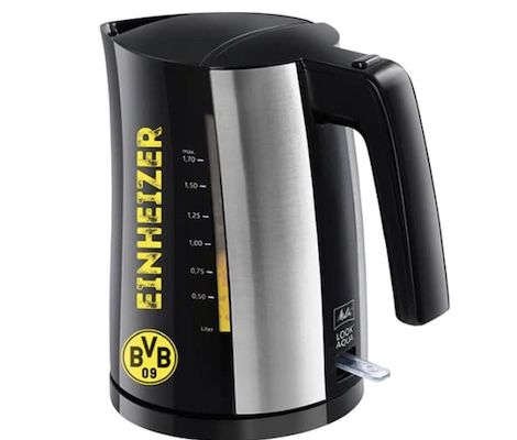 wasserkocher melitta look aqua bvb fan edition, ab 39,99 statt 48