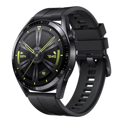 huawei watch gt 3 smartwatch 46mm gps, stahlgehäuse, spO2-überwachung, herzfrequenz, schwarz