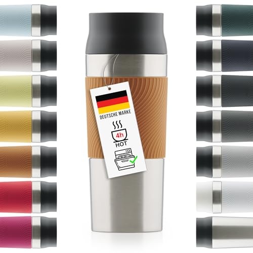 blumtal thermobecher 350 ml edelstahl auslaufsicher mit 360 trinköffnung hellbraun