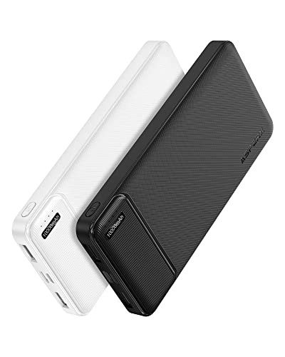 AsperX power bank 10000mAh 2 Stück, tragbares ladegerät mit 4 ports, usb c