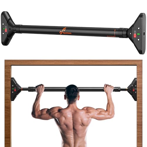 sportneer klimmzugstange türrahmen, pull up bar bis 200 kg, ausziehbar 75-94 cm