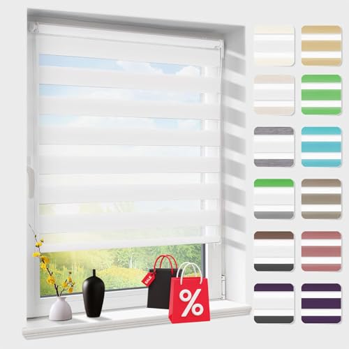 doppelrollo klemmfix ohne bohren 2025 weiß duo rollo 45x150cm sonnenschutz zebrarollo