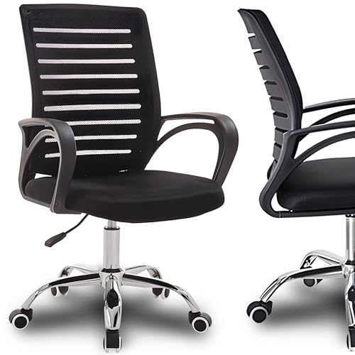 Produktbild: rettoo bürostuhl ergonomisch drehstuhl schwarz mit netsitz und hoher rückenlehne bis 120kg