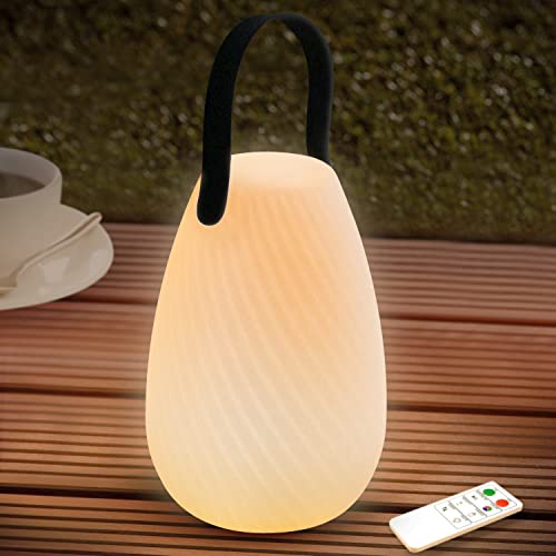 FUYO Akku LED Tischlampe tragbar dimmbar 8 Farben Farbwechsel Gartenlampe