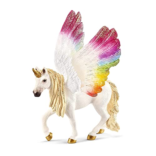 schleich einhorn mit flügeln und regenbogen, bayala, mehrfarbig, 70576