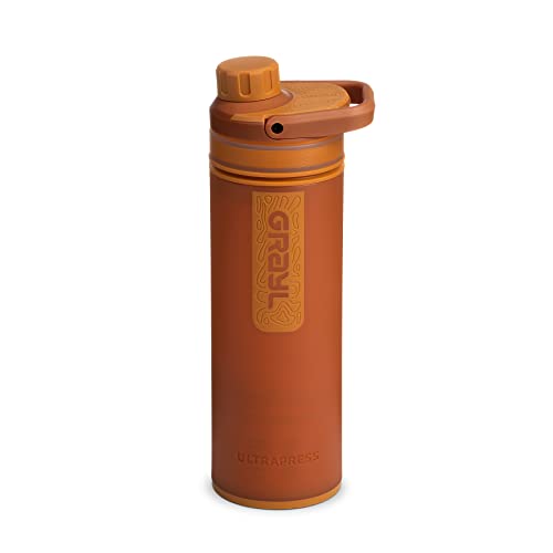 grayl ultrapress wasserfilter flasche 500ml für wandern mojave redrock