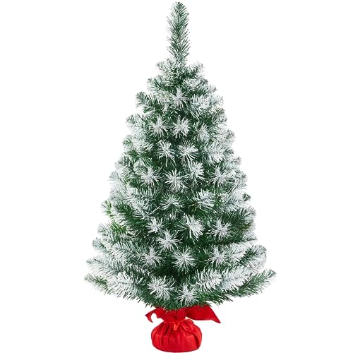 weihnachtsbaum 90 cm mit schnee von yaheetech - ideal für dekoration