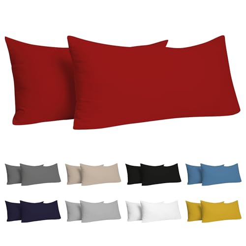kissenbezug 40 x 80 cm set mit 2 aus 100% jersey baumwolle rot hypoallergen dreamzie